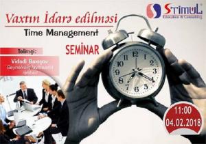 Sizləri “Time Management – Vaxtın idarəedilməsinin sadə üsulları” seminarına dəvət edirik