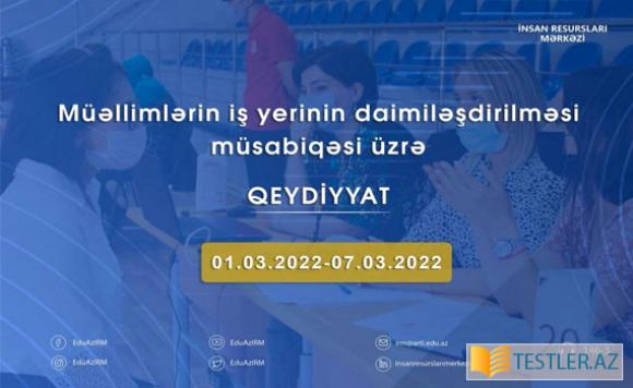 Müəllimlərin daimiləşmə müsabiqəsində iştirak üçün elektron sənəd qəbulu başa çatır - 1 Müəllimlərin daimiləşmə müsabiqəsində iştirak üçün elektron sənəd qəbulu başa çatır - 1