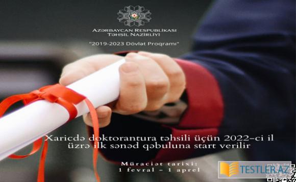 Xaricdə doktoranturaya sənəd qəbulu davam edir - 1 Xaricdə doktoranturaya sənəd qəbulu davam edir - 1