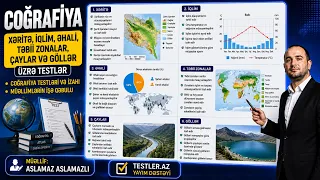 11-ci Sinif Coğrafiya — Xəritə, İqlim, Əhali, Təbii Zonalar, Çaylar və Göllər üzrə Testlər #testler