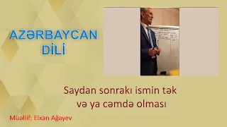 Azərbaycan dili. Dərs 21. Saydan sonrakı ismin tək və ya cəmdə olması.