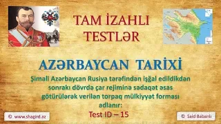 Şimali Azərbaycan Rusiya tərəfindən işğal edildikdən sonrakı dövrdə çar rejiminə sədaqət əsas ...